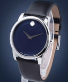  Shop Authentic Movado Museum Classic Blue Dial Black Leather Strap Watch for Men - 606610 - Luxxuri
