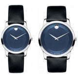  Shop Authentic Movado Museum Blue Dial Black Leather Strap Watch For Women - 0606611 - Luxxuri