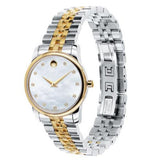  Shop Authentic Movado Museum Classic Diamonds Mother of Pearl Dial Two Tone Steel Strap Watch For Women - 0606613 - Luxxuri