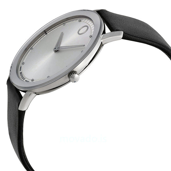  Shop Authentic Movado Sapphire Silver Dial Black Leather Strap Watch for Men - 606694 - Luxxuri
