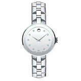  Shop Authentic Movado Sapphire Diamonds Silver Dial Silver Steel Strap Watch For Women - 606814 - Luxxuri