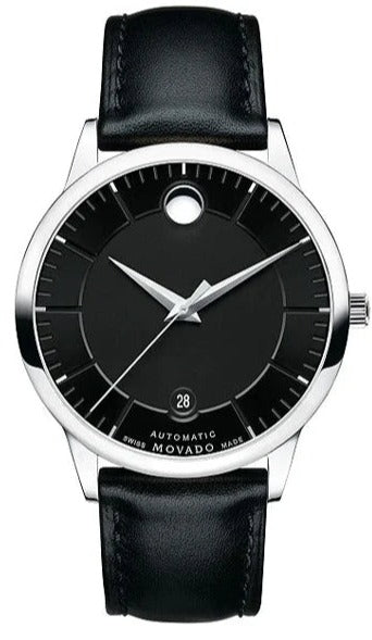  Shop Authentic Movado 1881 Automatic Black Dial Black Leather Strap Watch for Men - 606873 - Luxxuri