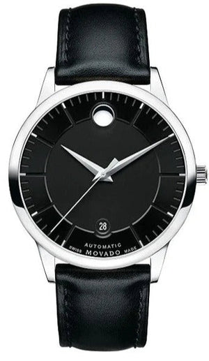 Shop Authentic Movado 1881 Automatic Black Dial Black Leather Strap Watch for Men - 606873 - Luxxuri