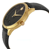  Shop Authentic Movado 1881 Automatic Black Dial Black Leather Strap Watch For Men - 606875 - Luxxuri