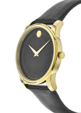  Shop Authentic Movado Museum Black Dial Black Leather Strap Watch For Men - 606876 - Luxxuri