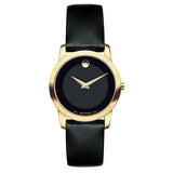  Shop Authentic Movado Museum Black Dial Black Leather Strap Watch For Men - 606876 - Luxxuri