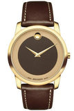  Shop Authentic Movado Museum Classic Brown Dial Brown Leather Strap Watch For Men - 0606880 - Luxxuri