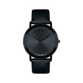 Movado Sapphire Black Dial Black Leather Strap Watch for Men - 606884