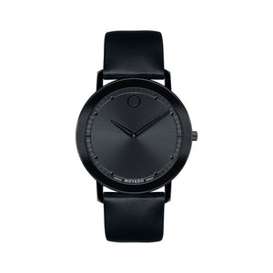  Shop Authentic Movado Sapphire Black Dial Black Leather Strap Watch for Men - 606884 - Luxxuri