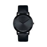  Shop Authentic Movado Sapphire Black Dial Black Leather Strap Watch for Men - 606884 - Luxxuri