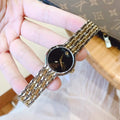 Movado Veturi Quartz Black Dial Two Tone Steel Strap Watch for Women - 0606933