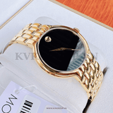  Shop Authentic Movado Veturi Quartz Black Dial Gold Steel Strap Watch for Men - 0606934 - Luxxuri