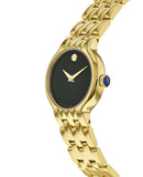  Shop Authentic Movado Veturi Black Dial Gold Steel Strap Watch for Women - 0606935 - Luxxuri