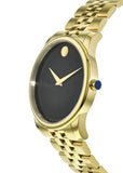  Shop Authentic Movado Museum Black Dial Gold Steel Strap Watch For Men - 606997 - Luxxuri