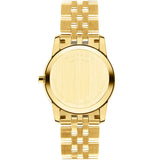  Shop Authentic Movado Museum Classic Quartz Black Dial Gold Steel Strap Watch For Women - 0607005 - Luxxuri