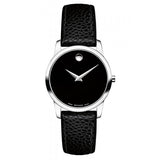  Shop Authentic Movado Museum Classic Black Dial Black Leather Strap Watch For Women - 0607015 - Luxxuri