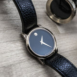  Shop Authentic Movado Museum Classic Black Dial Black Leather Strap Watch For Women - 0607016 - Luxxuri