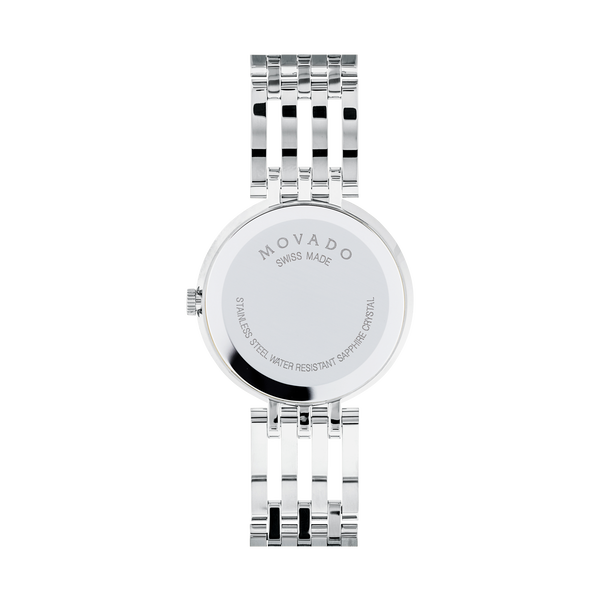 Movado Esperanza 63 Diamonds Black Dial Silver Steel Strap Watch For Women - 0607052