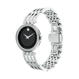  Shop Authentic Movado Esperanza 63 Diamonds Black Dial Silver Steel Strap Watch For Women - 0607052 - Luxxuri
