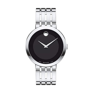  Shop Authentic Movado Esperanza 39mm Black Dial Silver Steel Strap Watch For Men - 0607057 - Luxxuri