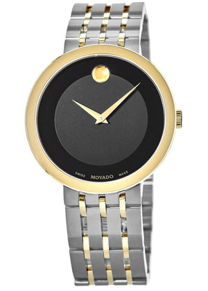  Shop Authentic Movado Museum Esperanza Black Dial Two Tone Steel Strap Watch For Men - 0607058 - Luxxuri