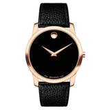  Shop Authentic Movado Museum Classic Black Dial Black Leather Strap Watch For Men - 607060 - Luxxuri