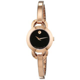  Shop Authentic Movado Rondiro 22mm Black Dial Rose Gold Steel Strap Watch For Women - 0607065 - Luxxuri