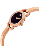  Shop Authentic Movado Rondiro 22mm Black Dial Rose Gold Steel Strap Watch For Women - 0607065 - Luxxuri