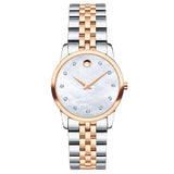  Shop Authentic Movado Museum Classic Mother of Pearl White Dial Two Tone Steel Strap Watch for Women - 0607077 - Luxxuri
