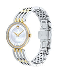  Shop Authentic Movado Esperanza Mother of Pearl Dial Two Tone Steel Strap Watch For Women - 0607085 - Luxxuri