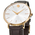  Shop Authentic Movado Ultra Slim White Dial Brown Leather Strap Watch For Men - 0607089 - Luxxuri