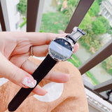  Shop Authentic Movado Ultra Slim Black Dial Black Leather Strap Watch For Women - 0607090 - Luxxuri