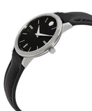  Shop Authentic Movado Ultra Slim Black Dial Black Leather Strap Watch For Women - 0607094 - Luxxuri