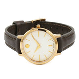  Shop Authentic Movado Ultra Slim White Dial Brown Leather Strap Watch For Women - 0607096 - Luxxuri