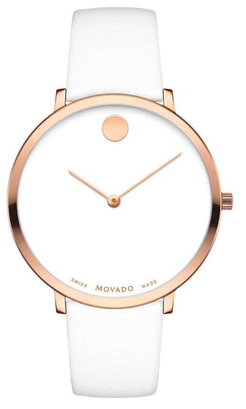  Shop Authentic Movado Museum 70th Anniversary Special Edition White Dial White Leather Strap Watch For Women - 0607139 - Luxxuri