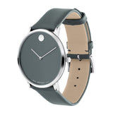  Shop Authentic Movado Museum 70th Anniversary Grey Dial Grey Leather Strap Watch For Women - 0607144 - Luxxuri