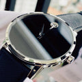 Movado Museum Classic Black Dial Black Leather Strap Watch for Men - 0607194