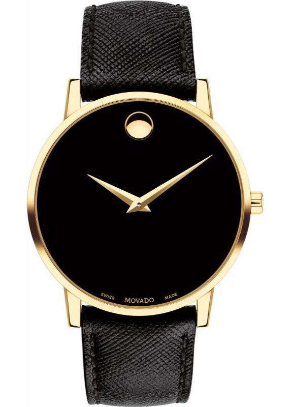  Shop Authentic Movado Museum Classic Quartz Black Dial Black Leather Strap Watch for Men - 0607195 - Luxxuri