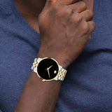  Shop Authentic Movado Museum Classic Black Dial Two Tone Steel Strap Watch for Men - 0607200 - Luxxuri