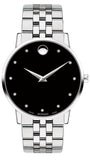  Shop Authentic Movado Museum Classic Diamonds Black Dial Silver Steel Strap Watch for Men - 0607201 - Luxxuri