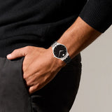  Shop Authentic Movado Museum Classic Diamonds Black Dial Silver Steel Strap Watch for Men - 0607201 - Luxxuri