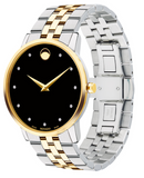  Shop Authentic Movado Museum Classic Diamonds Black Dial Two Tone Steel Strap Watch for Men - 0607202 - Luxxuri