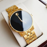  Shop Authentic Movado Museum Classic Quartz Black Dial Gold Steel Strap Watch for Men - 0607203 - Luxxuri