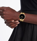  Shop Authentic Movado Museum Classic Quartz Black Dial Gold Steel Strap Watch for Men - 0607203 - Luxxuri