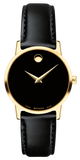  Shop Authentic Movado Museum Black Dial Black Leather Strap Watch For Women - 2100006 - Luxxuri