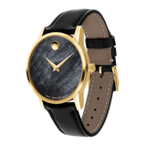  Shop Authentic Movado Museum Black Dial Black Leather Strap Watch For Men - 2100005 - Luxxuri