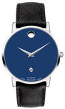  Shop Authentic Movado Museum Classic Blue Dial Black Leather Strap Watch for Men - 0607197 - Luxxuri