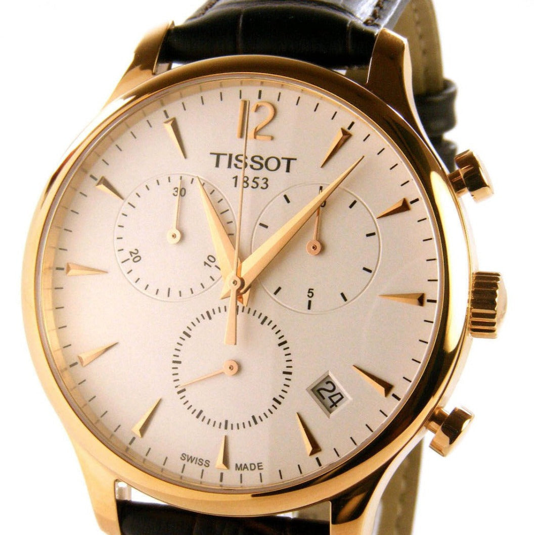  Shop Authentic Tissot T Classic Tradition Chronograph White Dial Brown Leather Strap Watch For Men - T063.617.36.037.00 - Luxxuri
