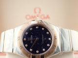  Shop Authentic Omega Constellation Quartz Diamonds Blue Dial Two Tone Steel Strap Watch for Women - 131.20.25.60.53.002 - Luxxuri