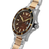  Shop Authentic Emporio Armani Diver Quartz Brown Dial Two Tone Steel Strap Watch For Men - AR11340 - Luxxuri